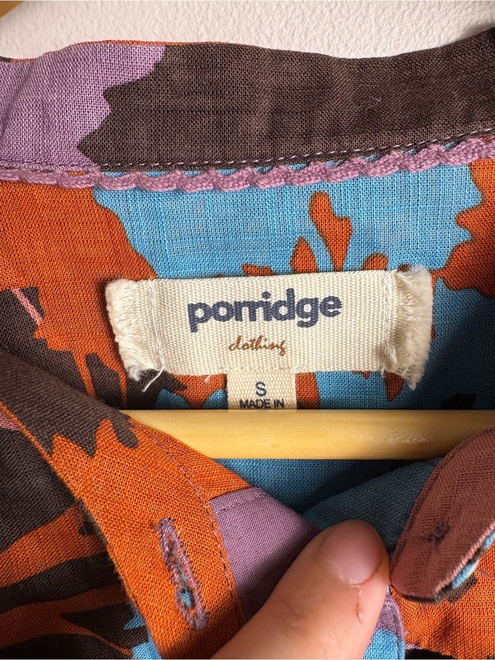 Anthropologie Porridge Multicolor Floral Button-Front 100% Cotton Blouse Small - Picture 3 of 6